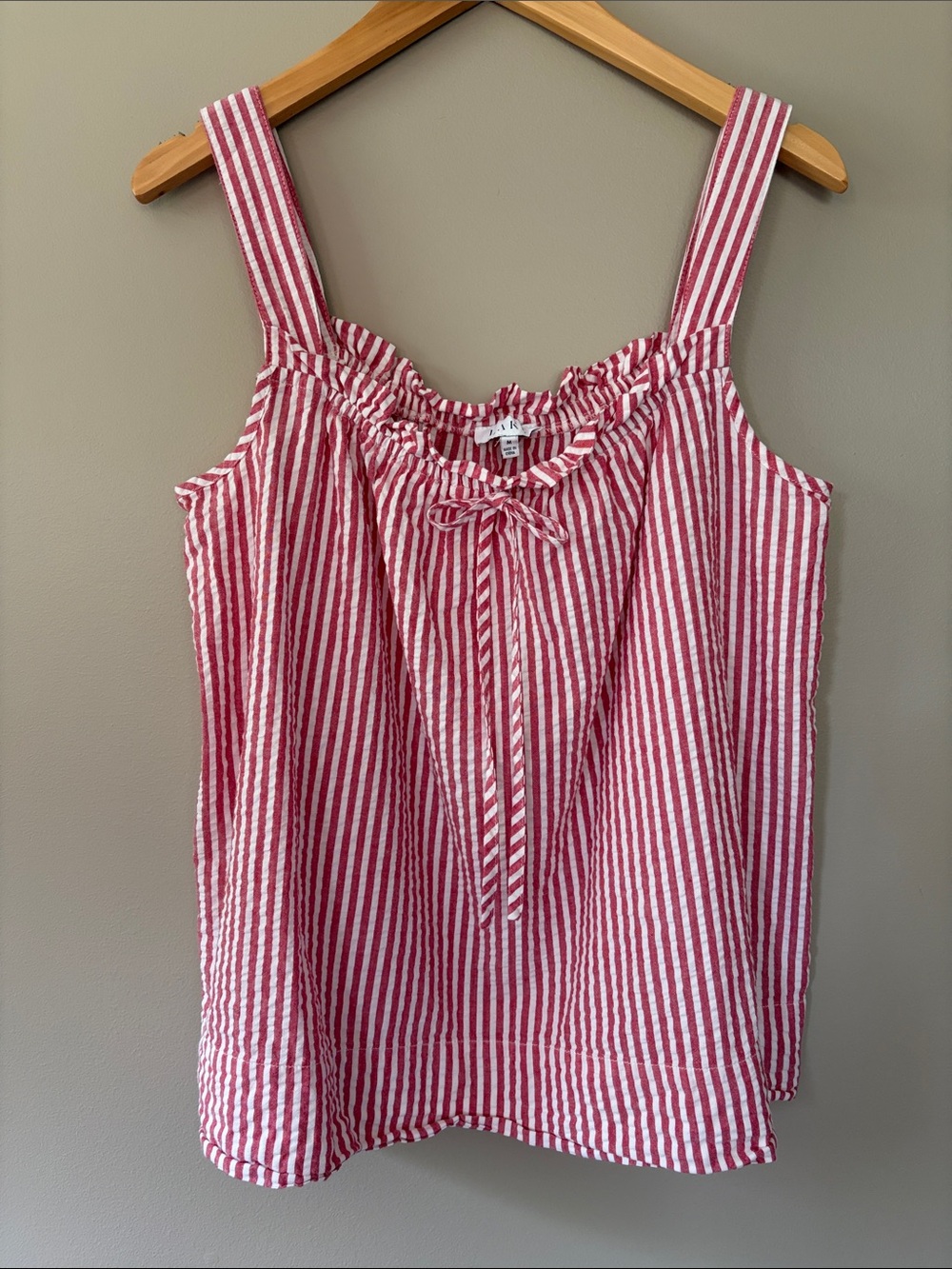 Lake Seersucker Alice PJ Pajama Cami Tank Top Gelato Stripe Medium Pink White